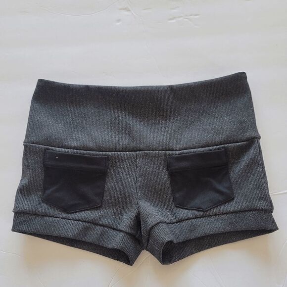 California Kisses juniors charcoal high waisted swim shorts pockets size S slim - Picture 3 of 6